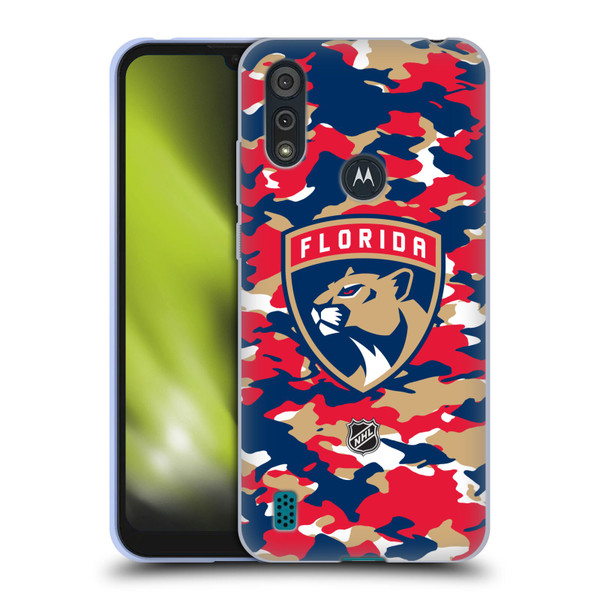 NHL Florida Panthers Camouflage Soft Gel Case for Motorola Moto E6s (2020)