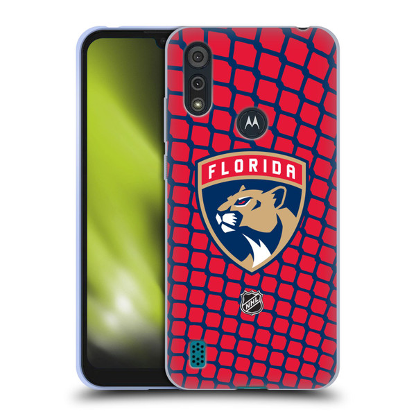 NHL Florida Panthers Net Pattern Soft Gel Case for Motorola Moto E6s (2020)