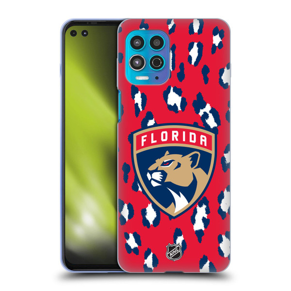 NHL Florida Panthers Leopard Pattern Soft Gel Case for Motorola Moto G100