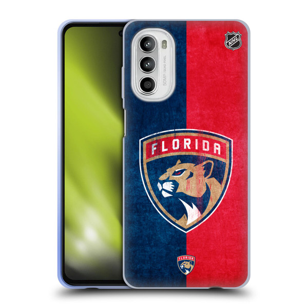 NHL Florida Panthers Half Distressed Soft Gel Case for Motorola Moto G52
