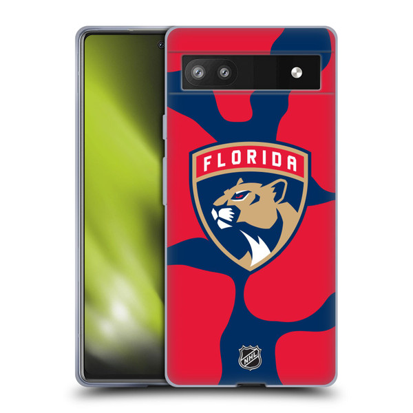 NHL Florida Panthers Cow Pattern Soft Gel Case for Google Pixel 6a