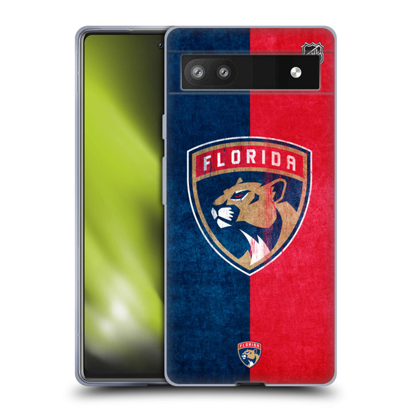 NHL Florida Panthers Half Distressed Soft Gel Case for Google Pixel 6a