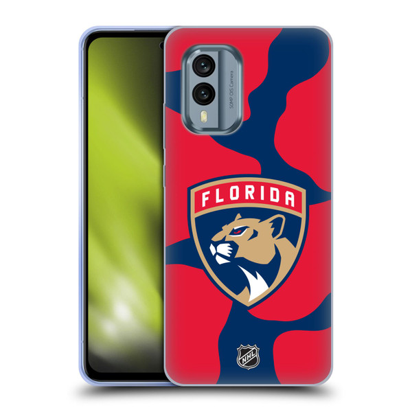 NHL Florida Panthers Cow Pattern Soft Gel Case for Nokia X30