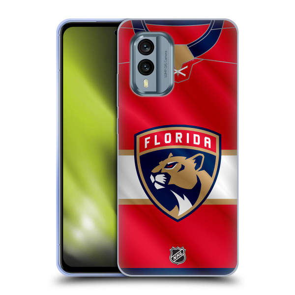 NHL Florida Panthers Jersey Soft Gel Case for Nokia X30
