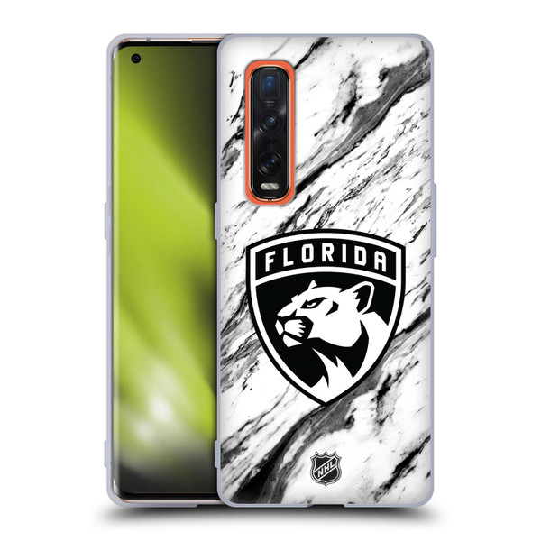 NHL Florida Panthers Marble Soft Gel Case for OPPO Find X2 Pro 5G