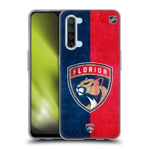 NHL Florida Panthers Half Distressed Soft Gel Case for OPPO Find X2 Lite 5G
