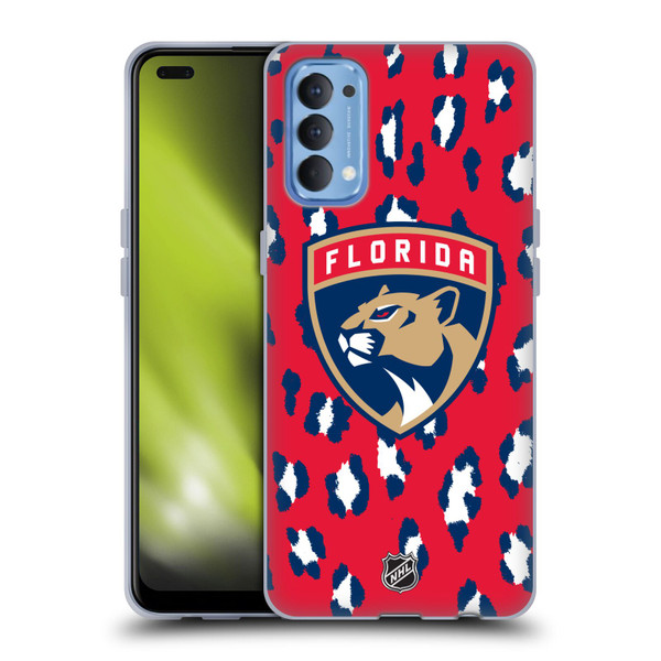 NHL Florida Panthers Leopard Patten Soft Gel Case for OPPO Reno 4 5G