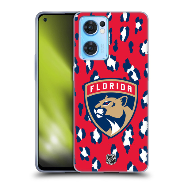 NHL Florida Panthers Leopard Patten Soft Gel Case for OPPO Reno7 5G / Find X5 Lite