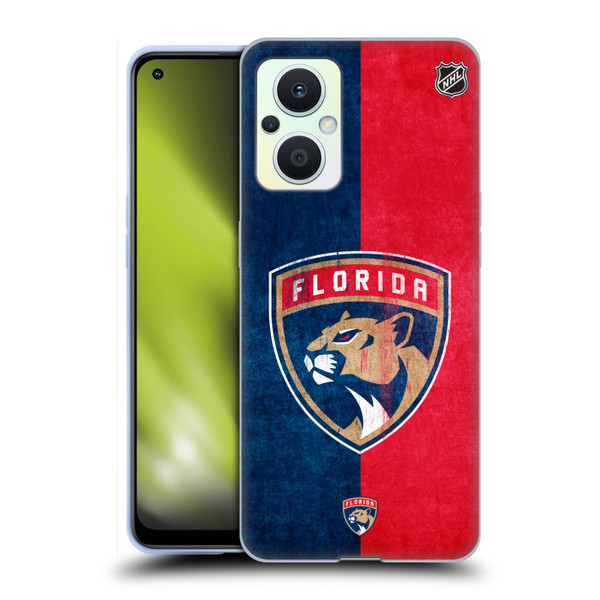 NHL Florida Panthers Half Distressed Soft Gel Case for OPPO Reno8 Lite