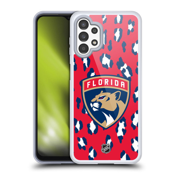 NHL Florida Panthers Leopard Pattern Soft Gel Case for Samsung Galaxy A13 (2022)