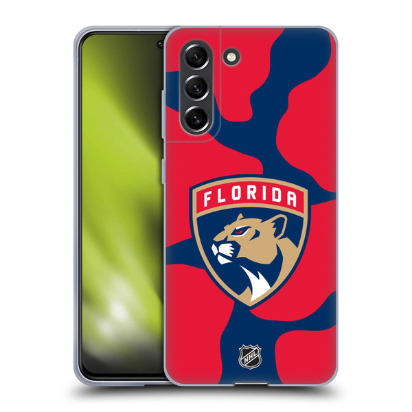 NHL Florida Panthers Cow Pattern Soft Gel Case for Samsung Galaxy S21 FE 5G