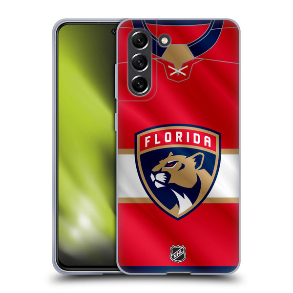 NHL Florida Panthers Jersey Soft Gel Case for Samsung Galaxy S21 FE 5G