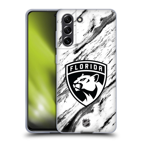 NHL Florida Panthers Marble Soft Gel Case for Samsung Galaxy S21 FE 5G