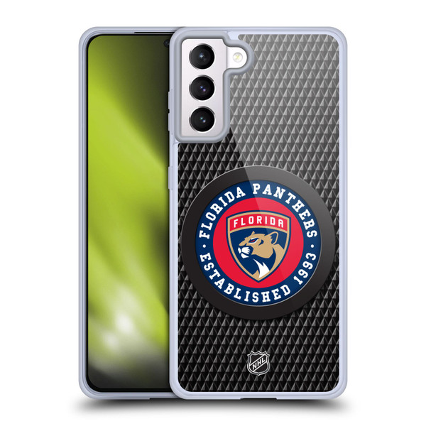 NHL Florida Panthers Puck Texture Soft Gel Case for Samsung Galaxy S21+ 5G