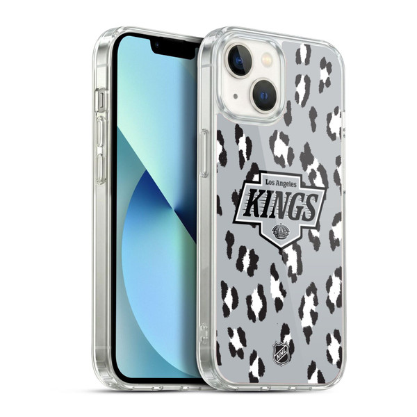 NHL Los Angeles Kings Leopard Pattern Soft Gel Case for Apple iPhone 13