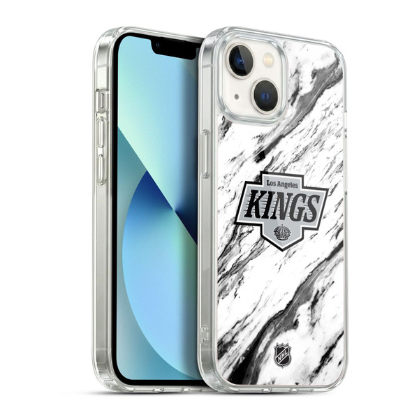 NHL Los Angeles Kings Marble Soft Gel Case for Apple iPhone 13