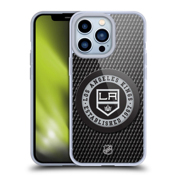 NHL Los Angeles Kings Puck Texture Soft Gel Case for Apple iPhone 13 Pro