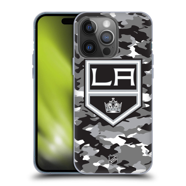 NHL Los Angeles Kings Camouflage Soft Gel Case for Apple iPhone 14 Pro