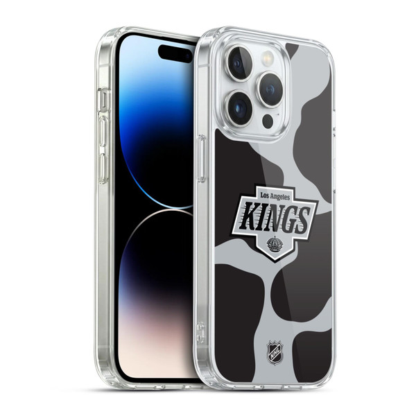 NHL Los Angeles Kings Cow Pattern Soft Gel Case for Apple iPhone 14 Pro