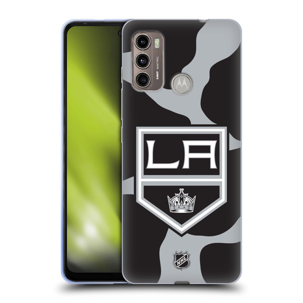 NHL Los Angeles Kings Cow Pattern Soft Gel Case for Motorola Moto G60 / Moto G40 Fusion