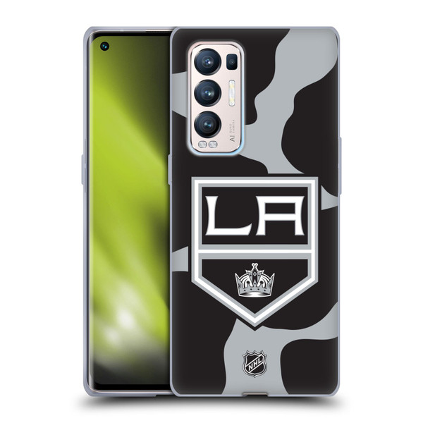 NHL Los Angeles Kings Cow Pattern Soft Gel Case for OPPO Find X3 Neo / Reno5 Pro+ 5G