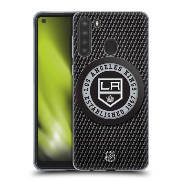 NHL Los Angeles Kings Puck Texture Soft Gel Case for Samsung Galaxy A21 (2020)