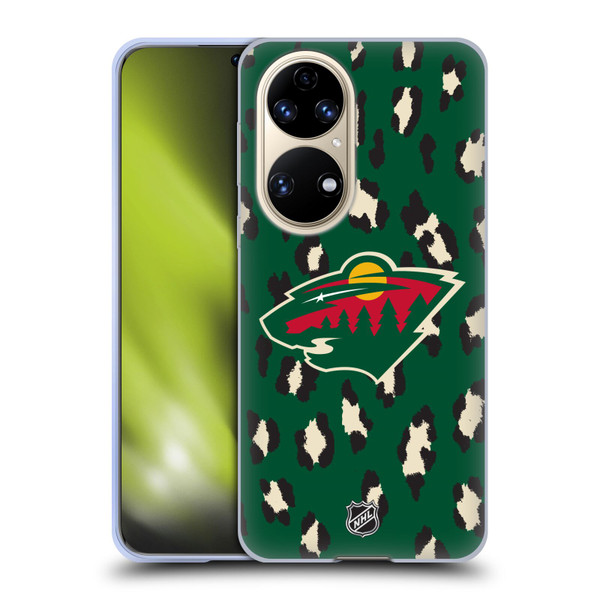 NHL Minnesota Wild Leopard Pattern Soft Gel Case for Huawei P50