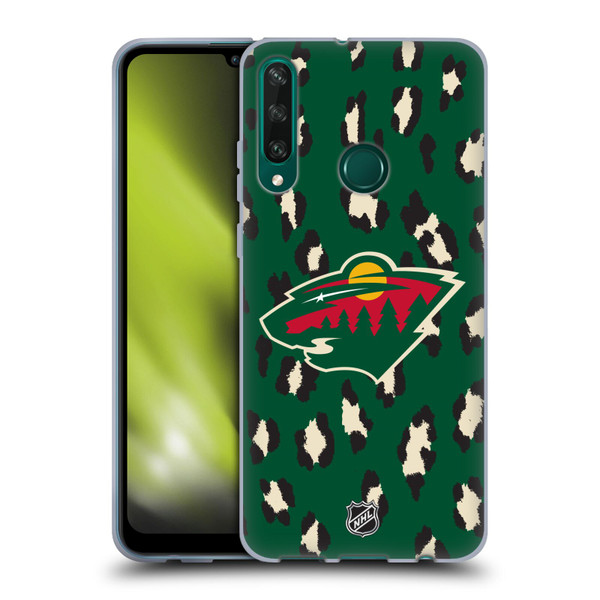NHL Minnesota Wild Leopard Pattern Soft Gel Case for Huawei Y6p