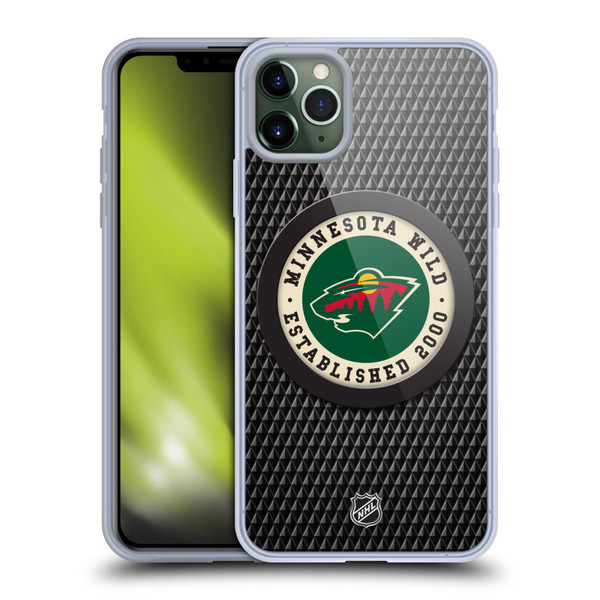 NHL Minnesota Wild Puck Texture Soft Gel Case for Apple iPhone 11 Pro Max