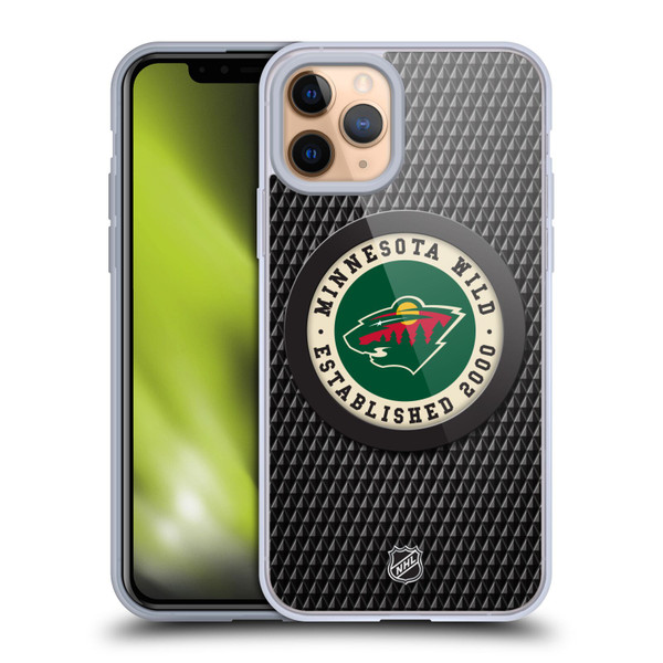 NHL Minnesota Wild Puck Texture Soft Gel Case for Apple iPhone 11 Pro