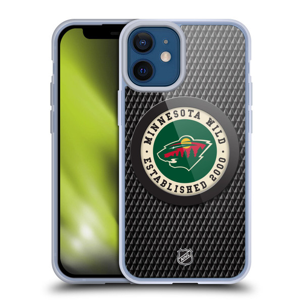 NHL Minnesota Wild Puck Texture Soft Gel Case for Apple iPhone 12 Mini