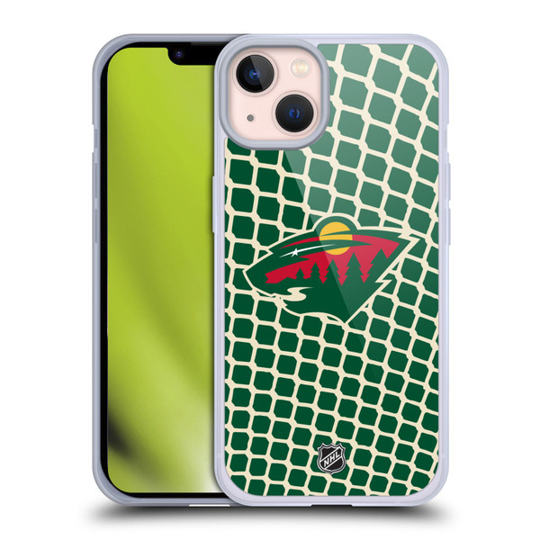 NHL Minnesota Wild Net Pattern Soft Gel Case for Apple iPhone 13