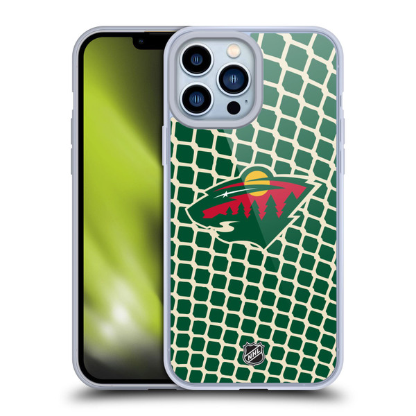 NHL Minnesota Wild Net Pattern Soft Gel Case for Apple iPhone 13 Pro Max