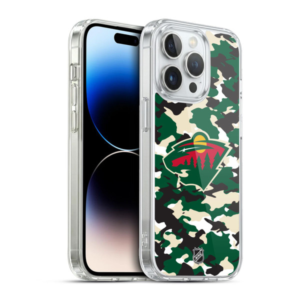 NHL Minnesota Wild Camouflage Soft Gel Case for Apple iPhone 13 Pro