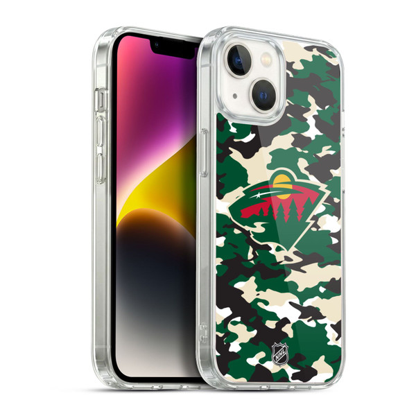 NHL Minnesota Wild Camouflage Soft Gel Case for Apple iPhone 14