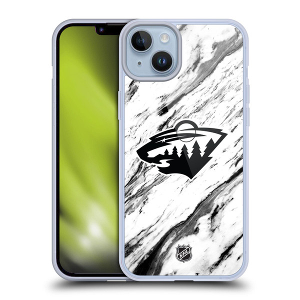 NHL Minnesota Wild Marble Soft Gel Case for Apple iPhone 14 Plus