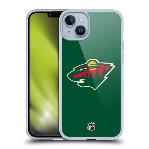 NHL Minnesota Wild Plain Soft Gel Case for Apple iPhone 14 Plus
