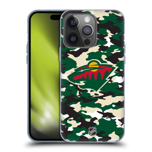 NHL Minnesota Wild Camouflage Soft Gel Case for Apple iPhone 14 Pro