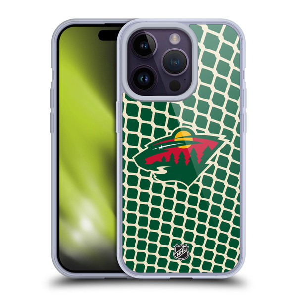 NHL Minnesota Wild Net Pattern Soft Gel Case for Apple iPhone 14 Pro