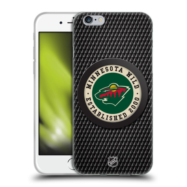 NHL Minnesota Wild Puck Texture Soft Gel Case for Apple iPhone 6 / iPhone 6s