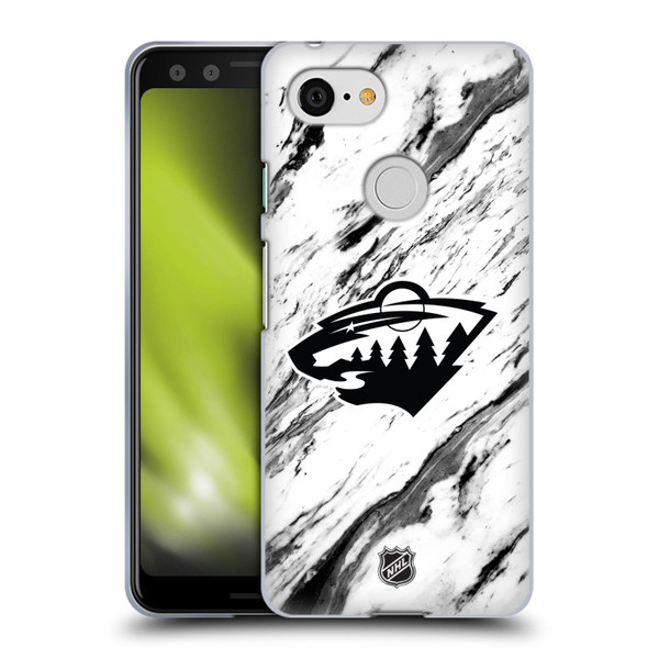NHL Minnesota Wild Marble Soft Gel Case for Google Pixel 3
