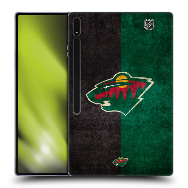 NHL Minnesota Wild Half Distressed Soft Gel Case for Samsung Galaxy Tab S8 Ultra