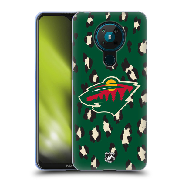 NHL Minnesota Wild Leopard Pattern Soft Gel Case for Nokia 5.3