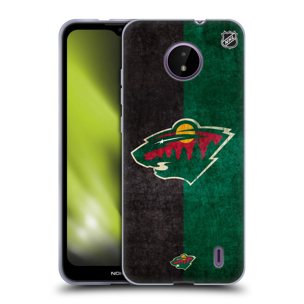 NHL Minnesota Wild Half Distressed Soft Gel Case for Nokia C10 / C20