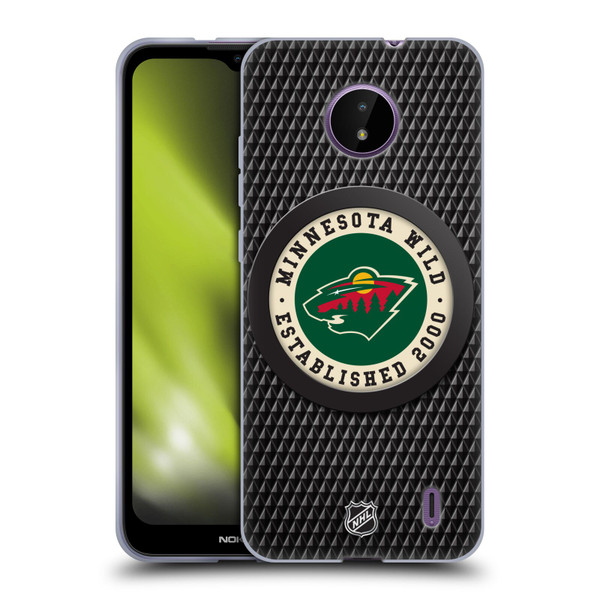 NHL Minnesota Wild Puck Texture Soft Gel Case for Nokia C10 / C20