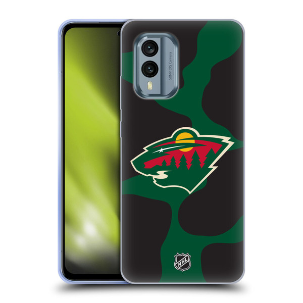 NHL Minnesota Wild Cow Pattern Soft Gel Case for Nokia X30