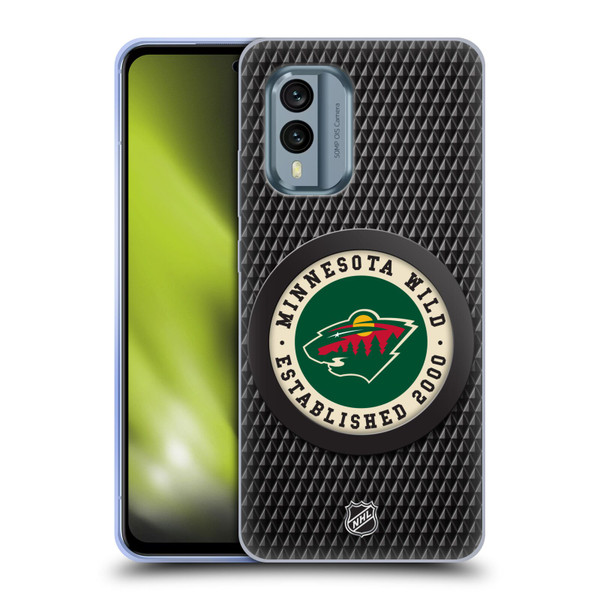 NHL Minnesota Wild Puck Texture Soft Gel Case for Nokia X30