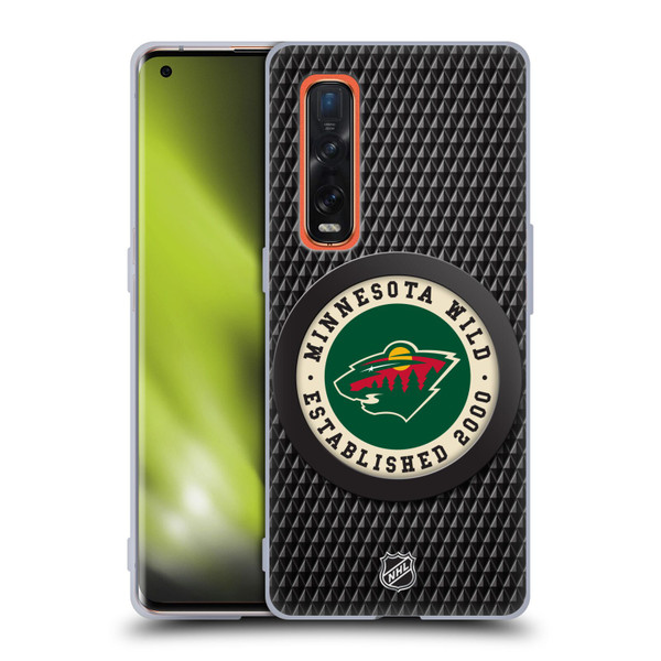 NHL Minnesota Wild Puck Texture Soft Gel Case for OPPO Find X2 Pro 5G