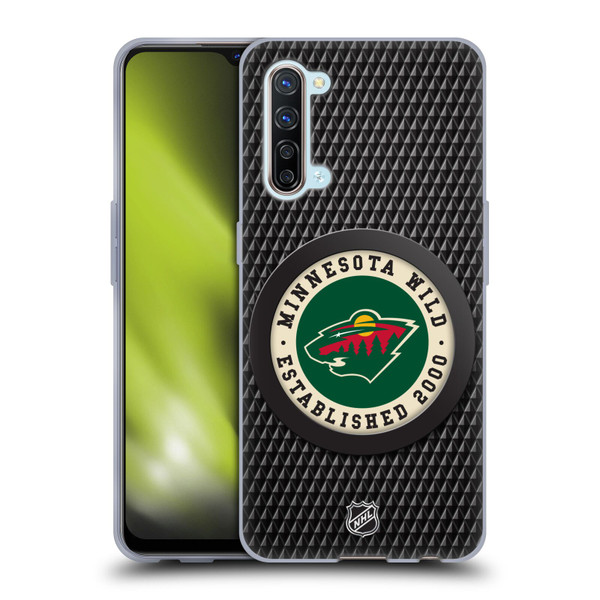 NHL Minnesota Wild Puck Texture Soft Gel Case for OPPO Find X2 Lite 5G