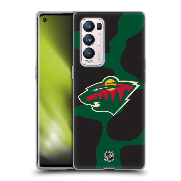 NHL Minnesota Wild Cow Pattern Soft Gel Case for OPPO Find X3 Neo / Reno5 Pro+ 5G